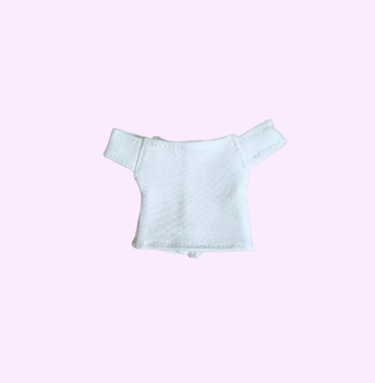 White off-shoulder short sleeve t-shirt for Barbie doll