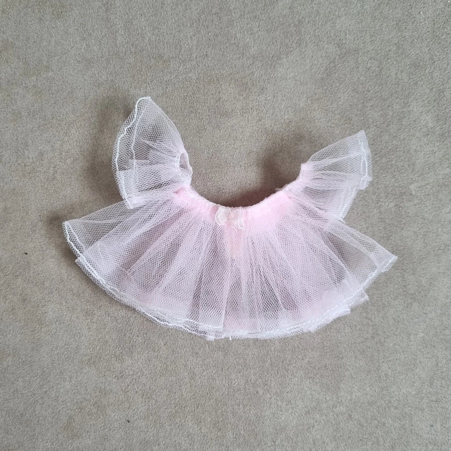 Pink tulle off-shoulder top for Barbie doll