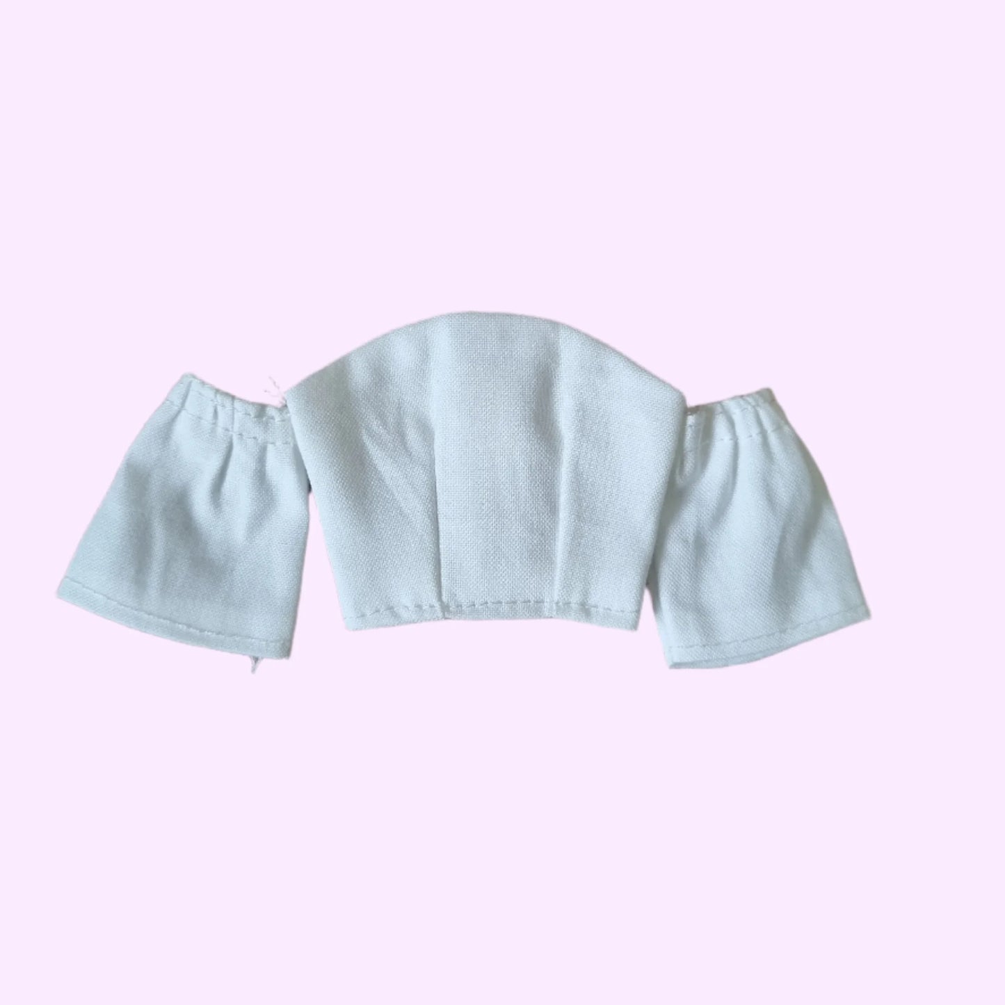 (Barbie doll clothes: Light blue off-shoulder style top with bell sleeves