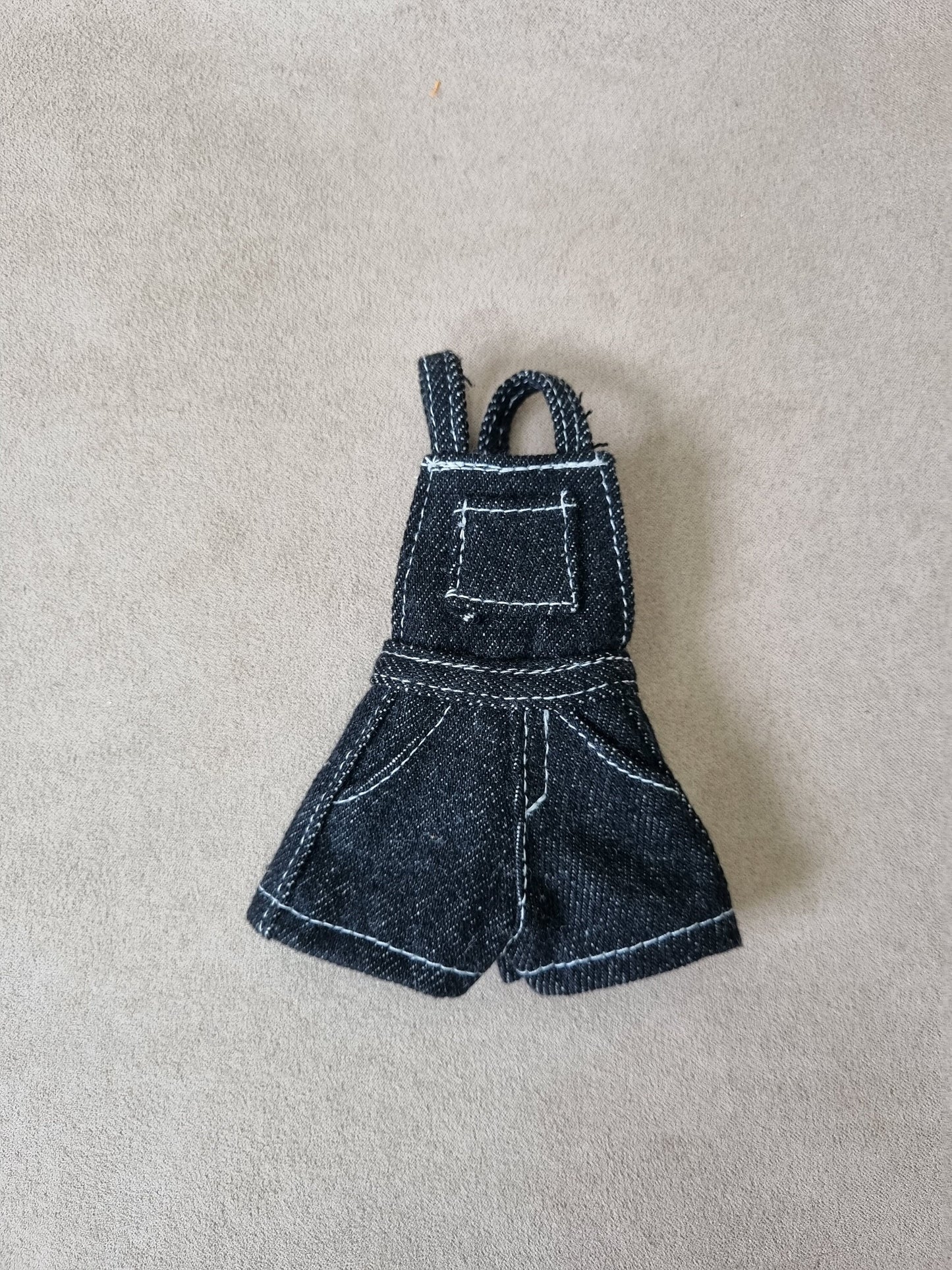 Overall short handmade for barbie , 11.5" doll clothes.