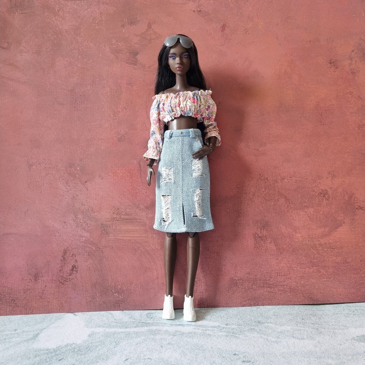 Collections Skirt and Crop handmade for barbie , 11.5" doll , 1/6 doll.