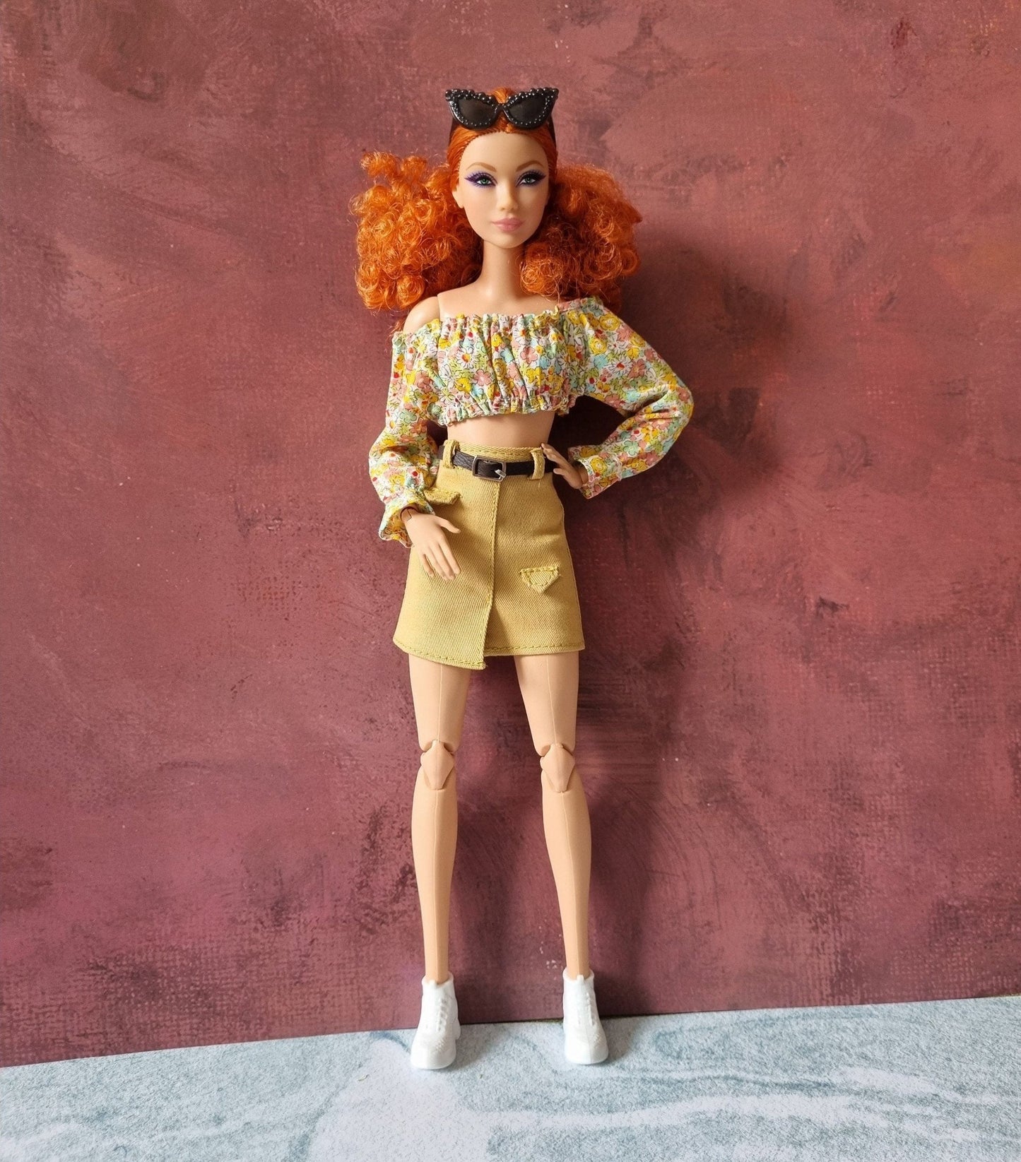 Collections Skirt and Crop handmade for barbie , 11.5" doll , 1/6 doll.