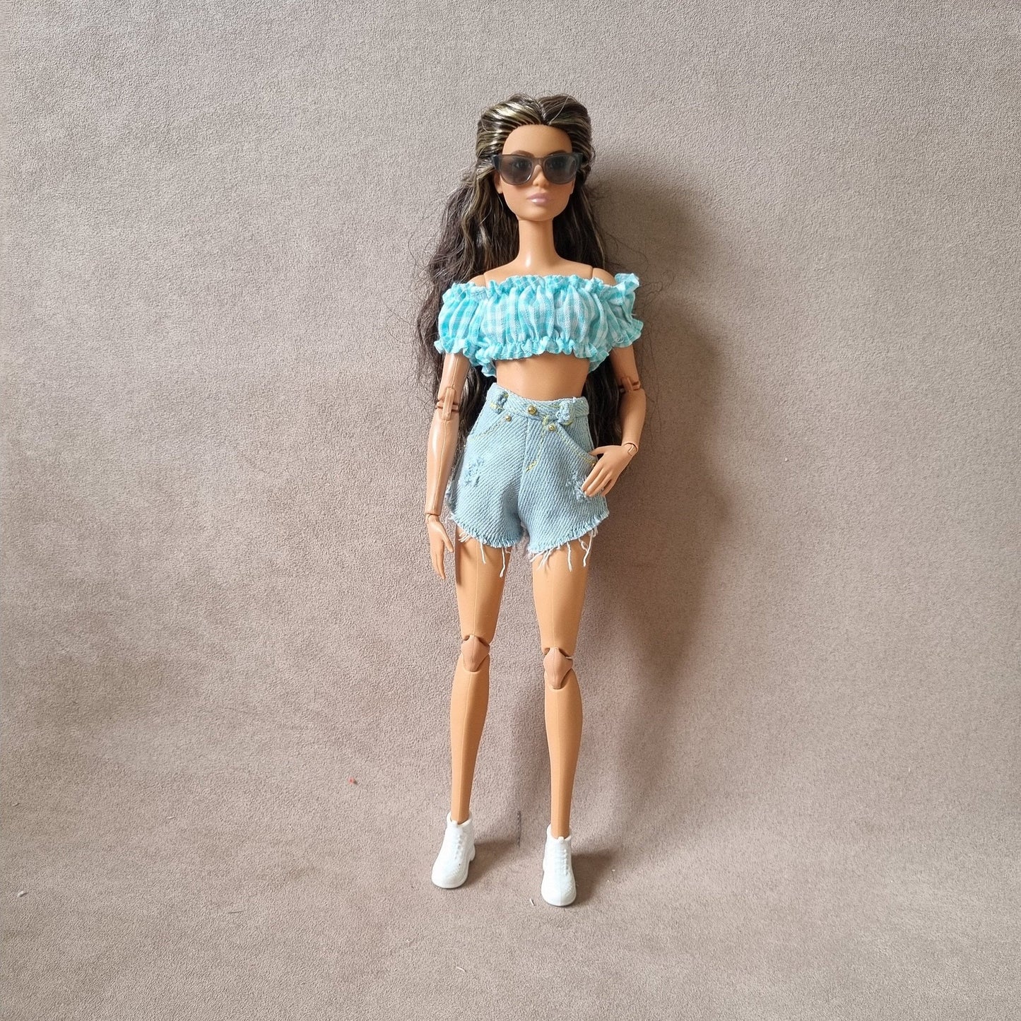 Jean + short for barbie , 11.5" doll , 1/6 doll clothes.