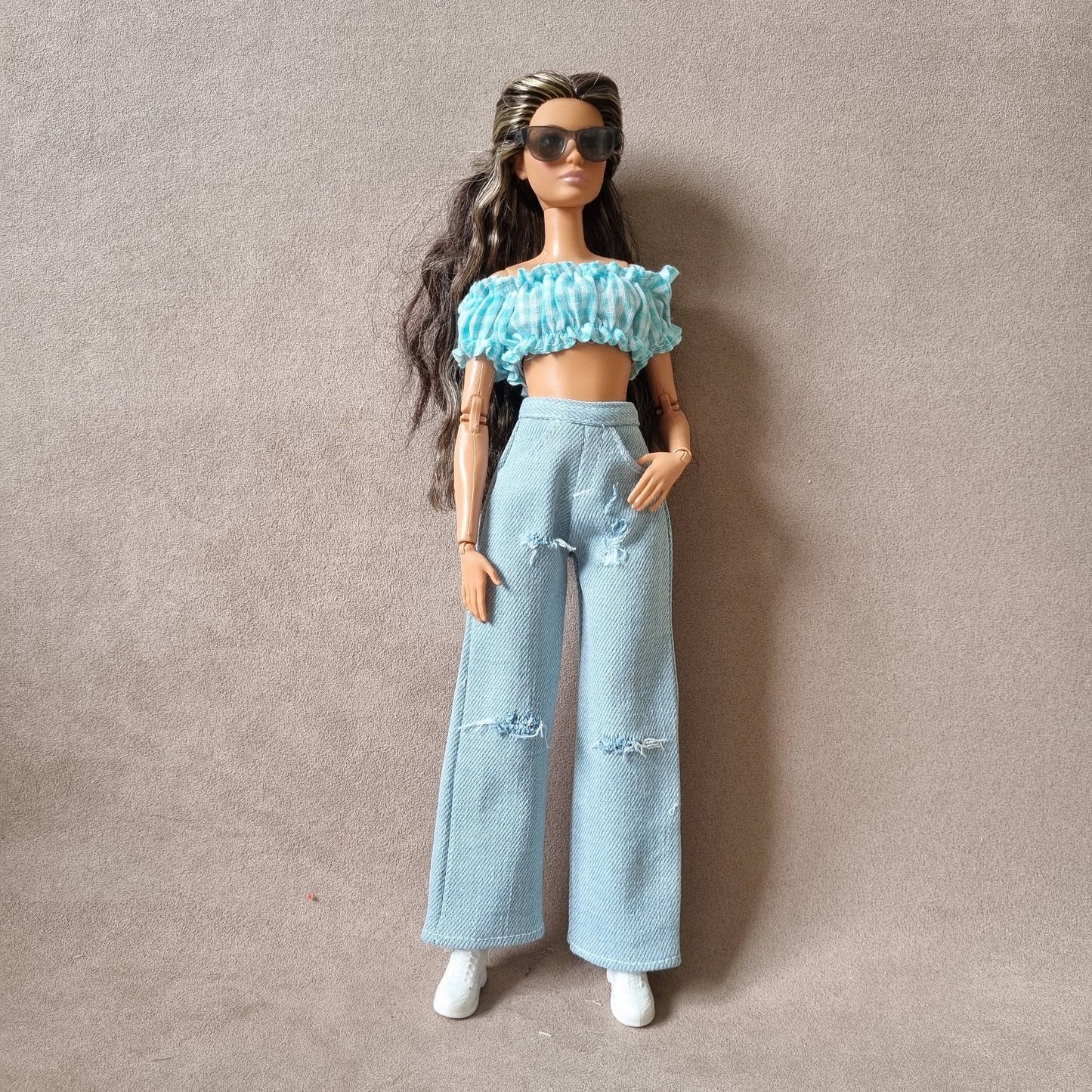 Jean + short for barbie , 11.5" doll , 1/6 doll clothes.