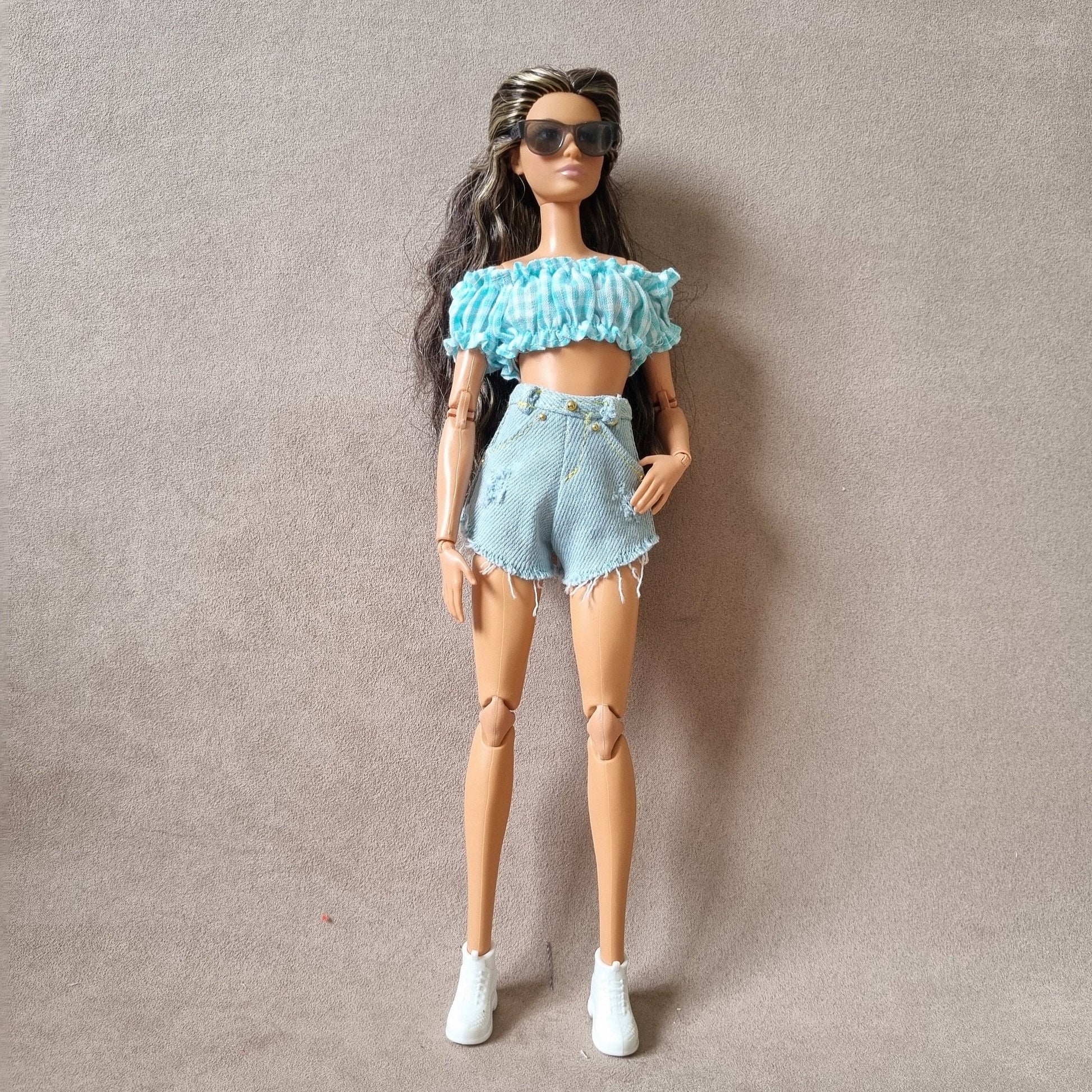 Jean + short for barbie , 11.5" doll , 1/6 doll clothes.