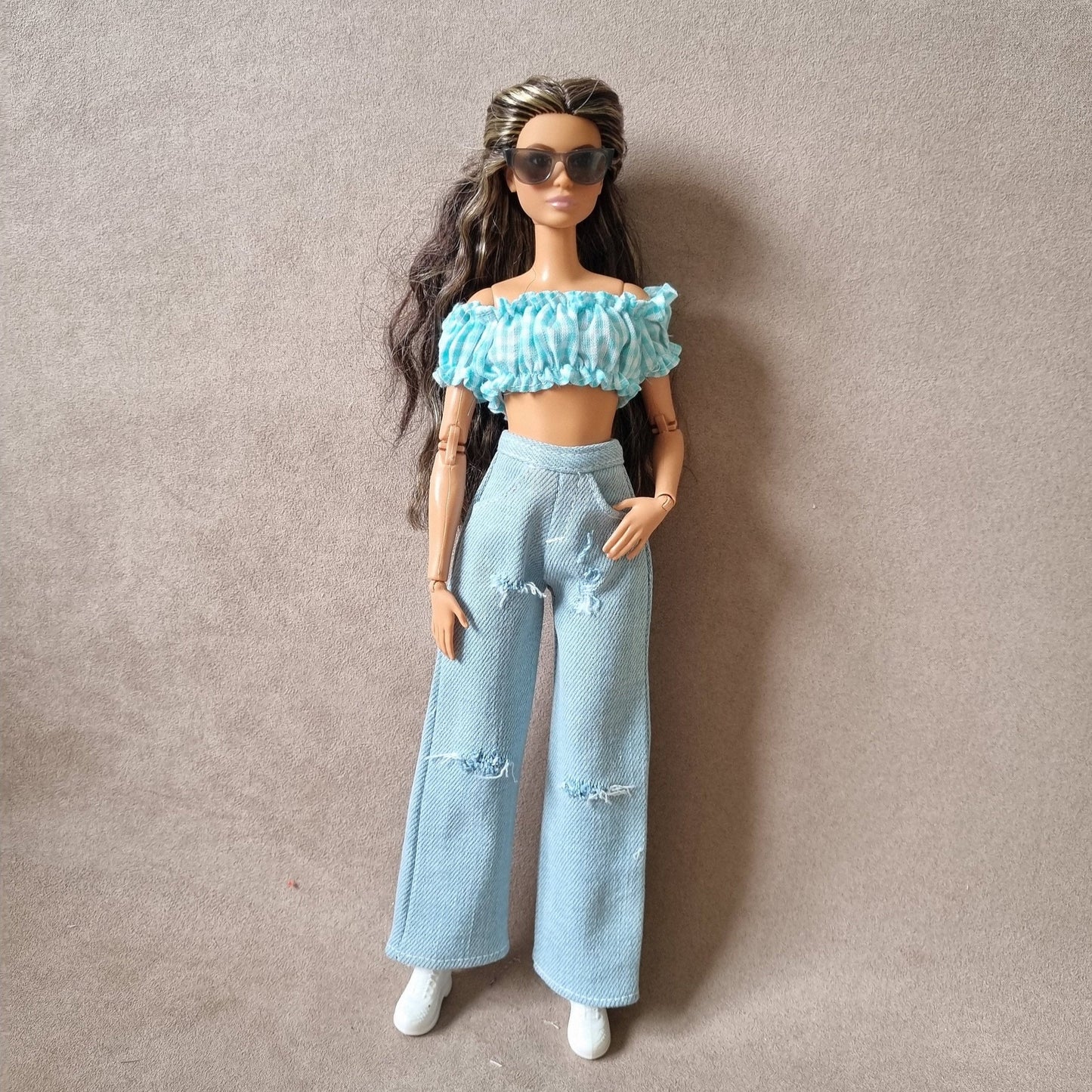 Jean + short for barbie , 11.5" doll , 1/6 doll clothes.
