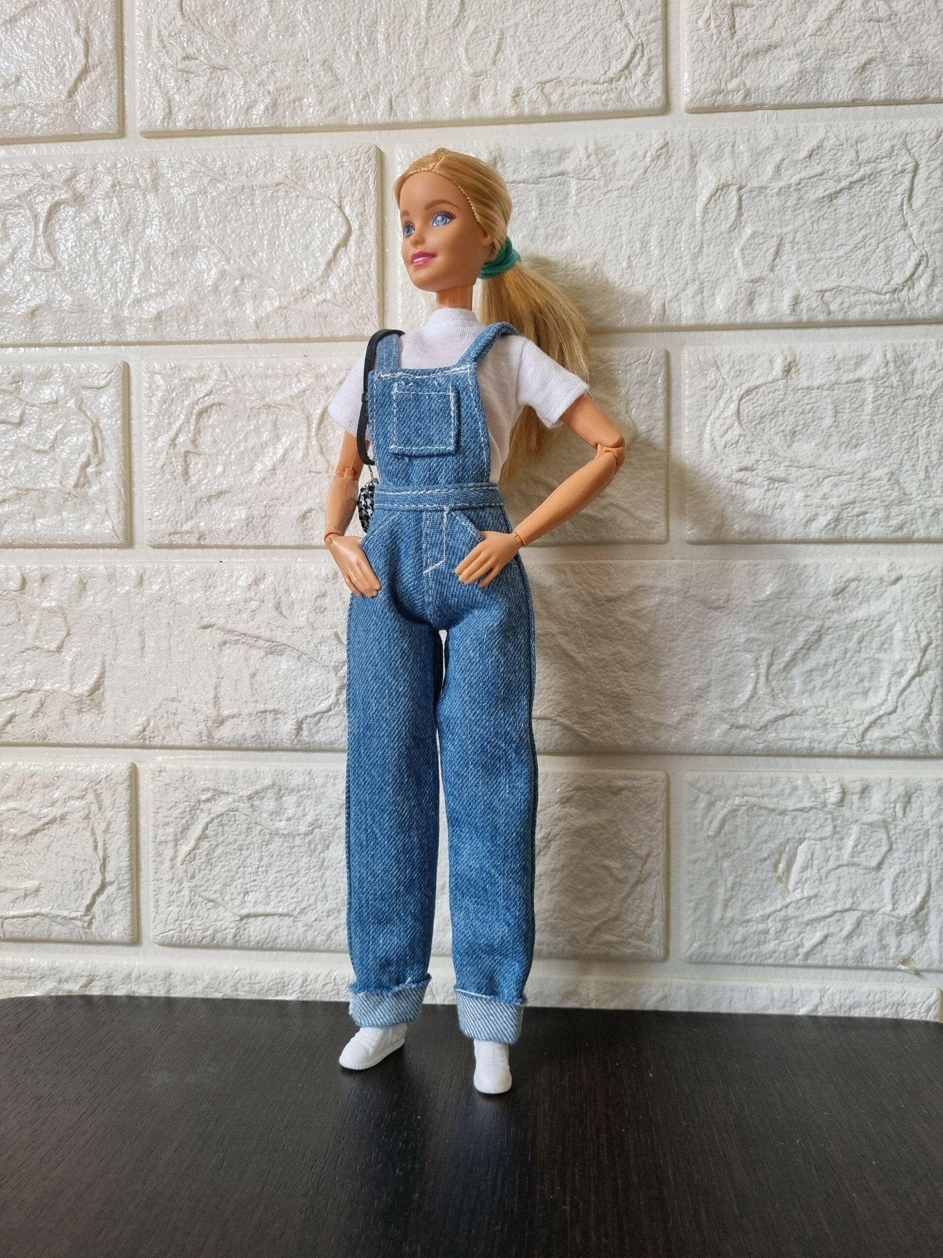 Doll denim overalls, jumpsuit for 11.5 inch dolls clothes.