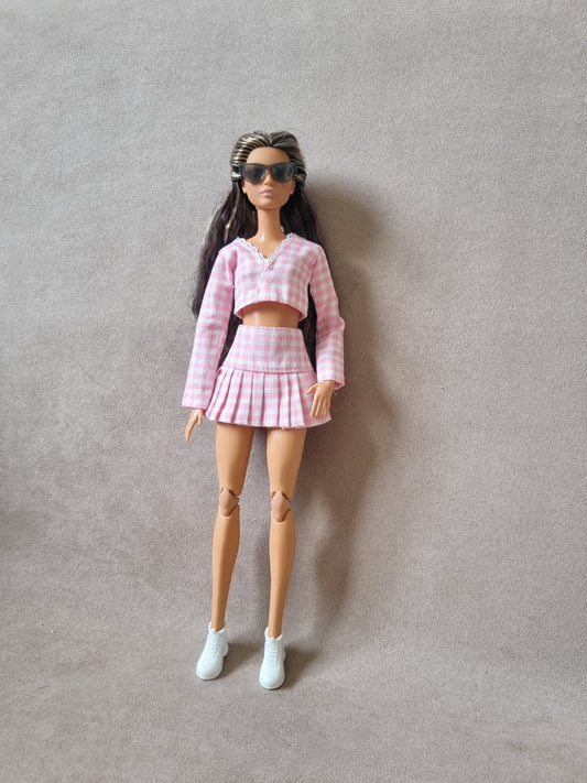 Pink clothes handmade for barbie , 11.5" doll , 1/6 doll.