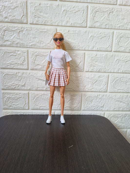 White shirt and Skirt for Barbie