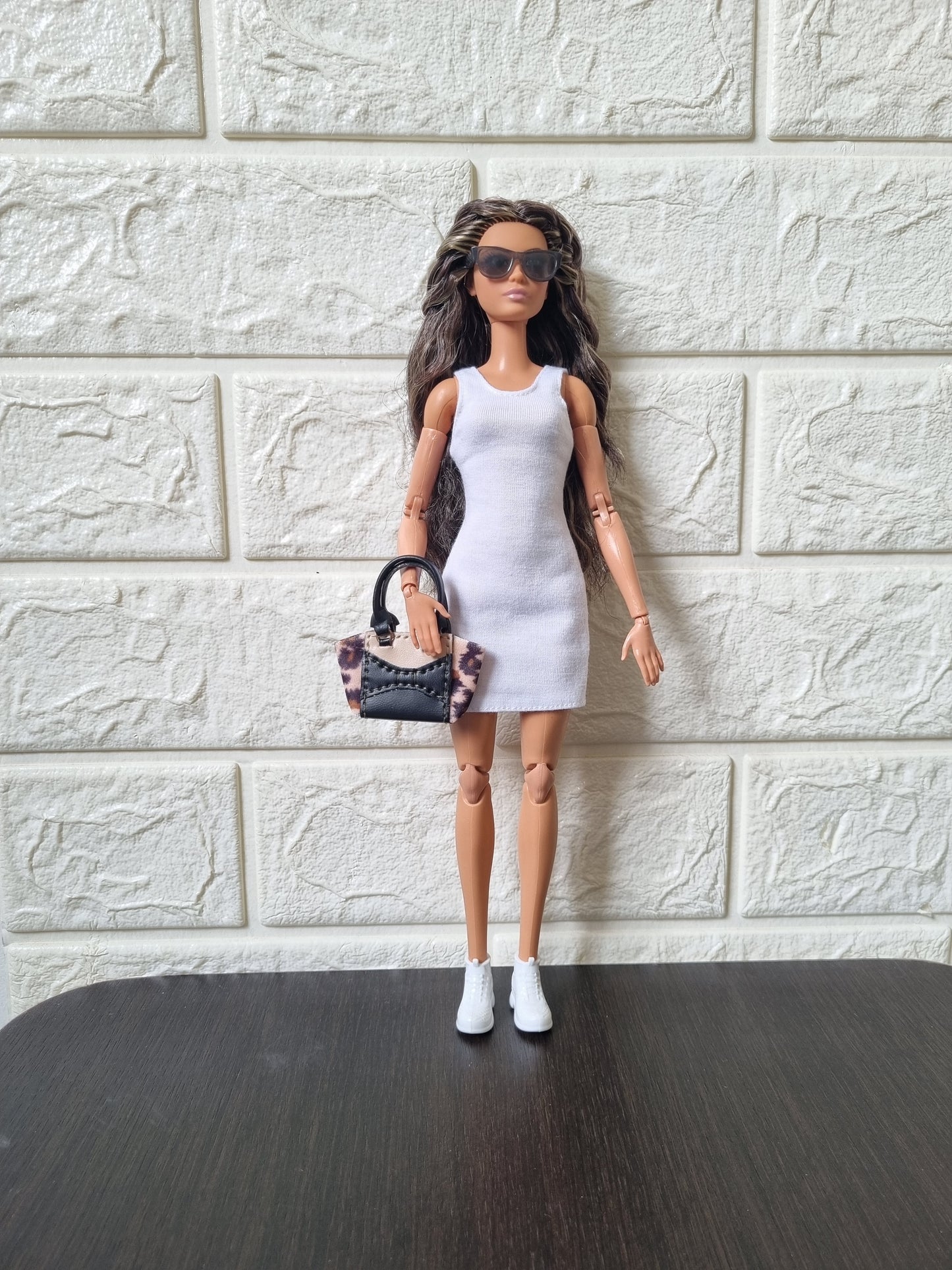 Black, White dress for Barbie