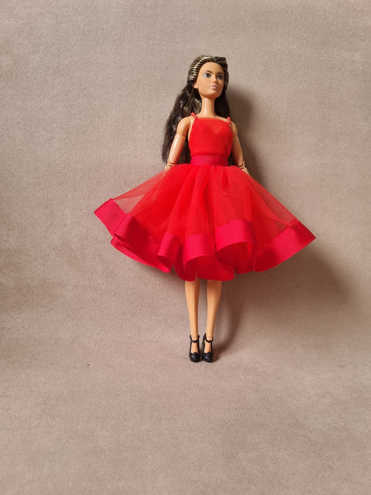 Red princess dress for Barbie