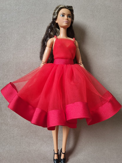 Red princess dress for Barbie