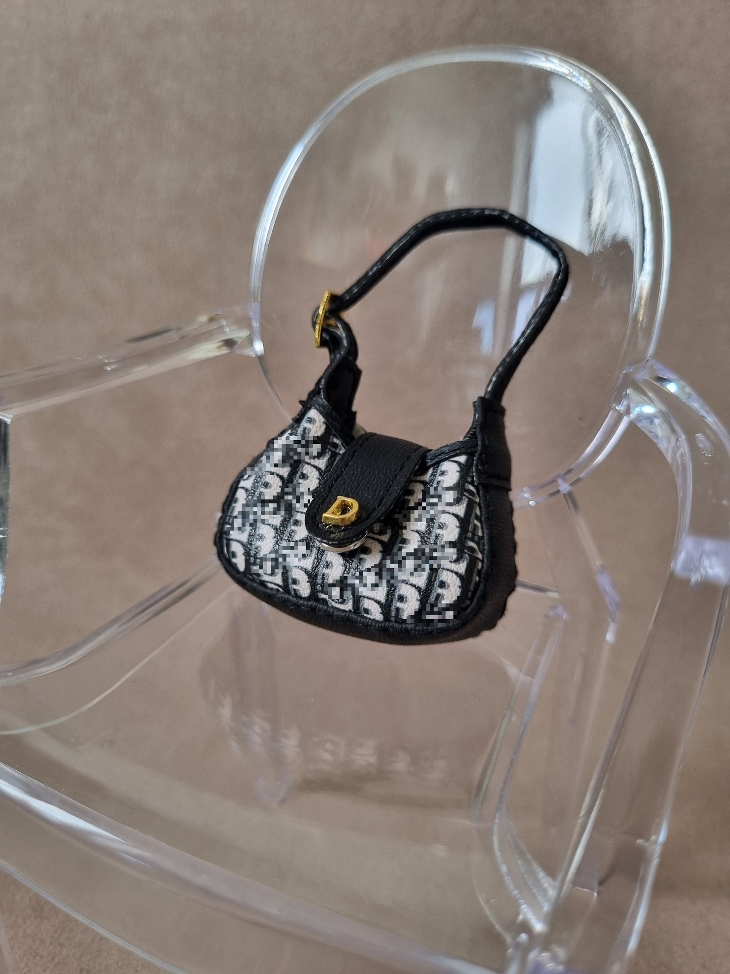 Handbag for barbie, 1:6 doll with logo