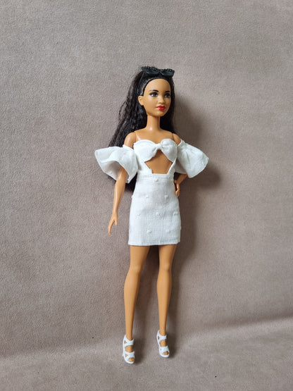 White dress for barbie , 11.5' doll