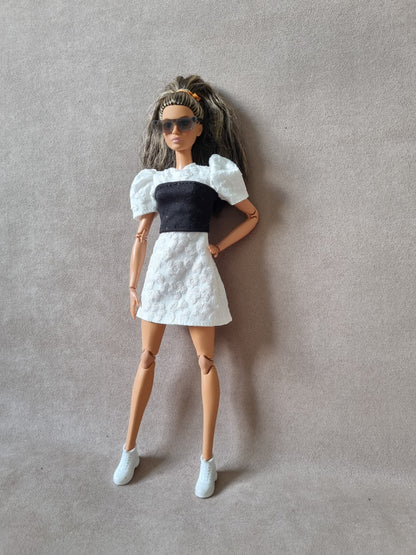 White dress for barbie , 11.5' doll