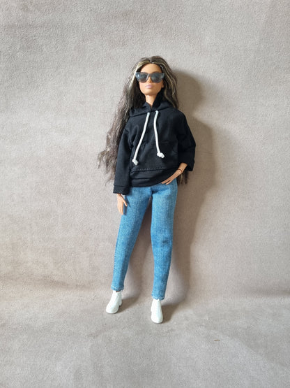 Black Hoodie and jean for Barbie