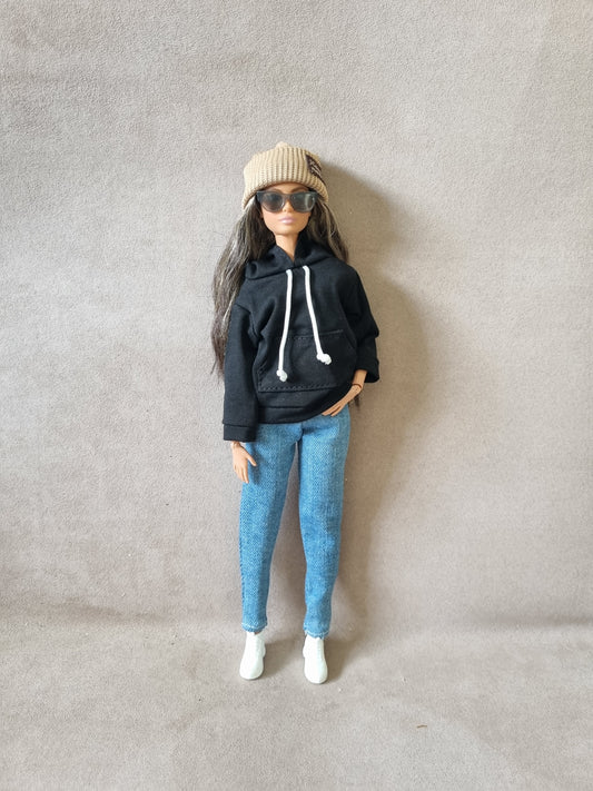 Black Hoodie and jean for Barbie