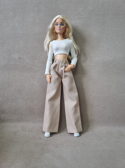 White shirt and Pants for Barbie doll