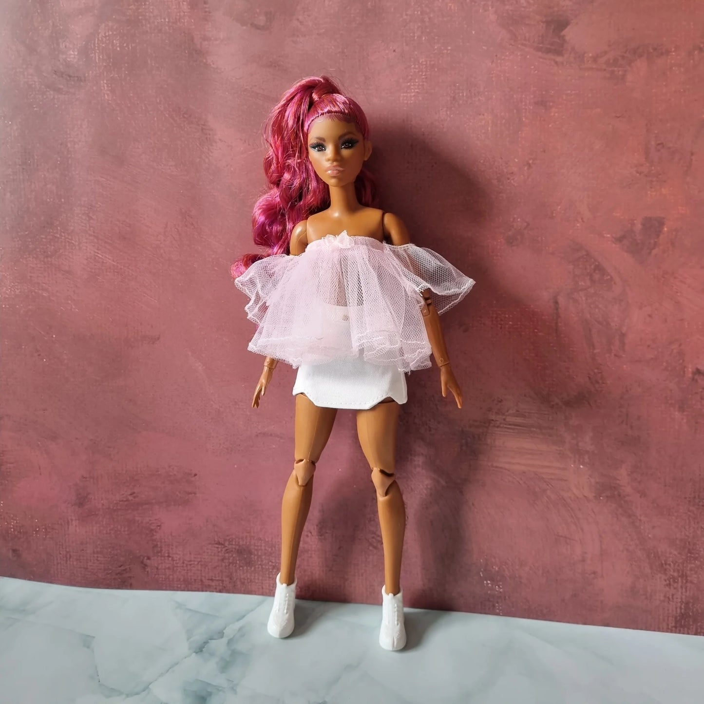 White short, skirt , pant  for barbie, 11.5' doll , White Collection clothes