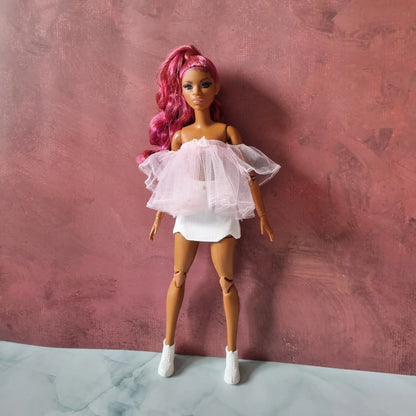White short, skirt , pant  for barbie, 11.5' doll , White Collection clothes