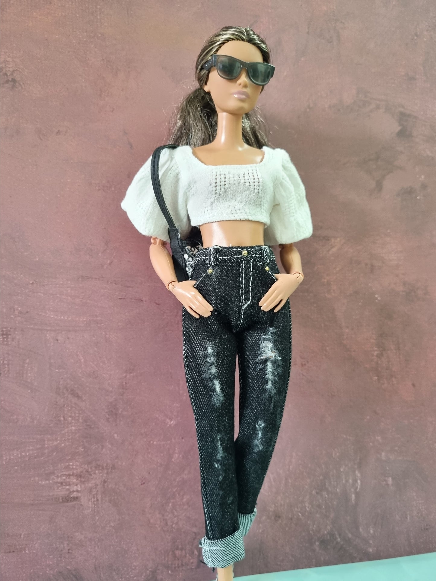 Crop top and  jeans for Barbie