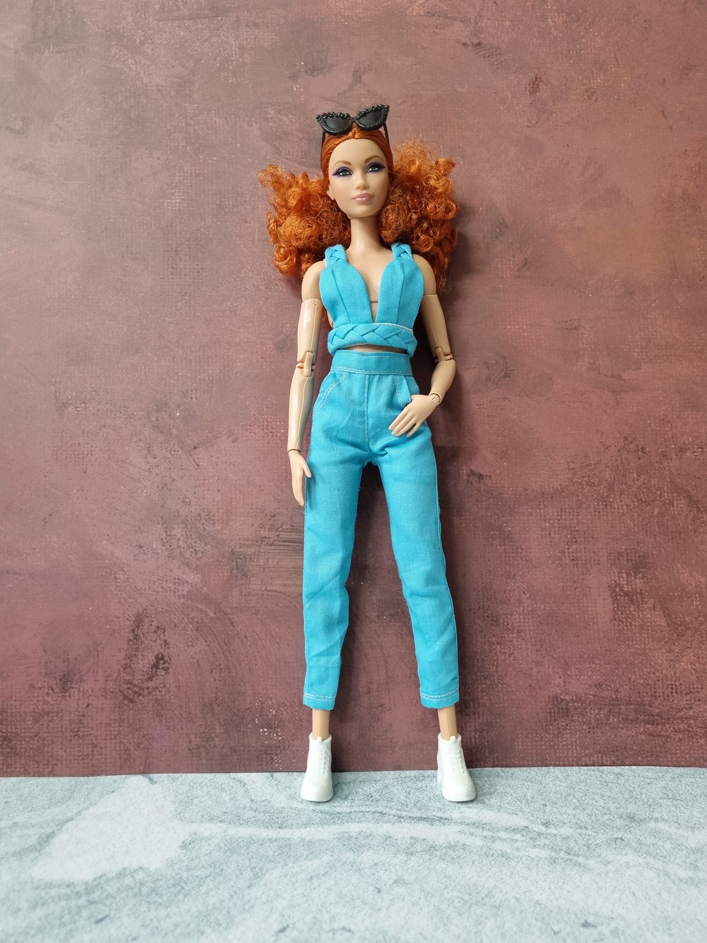 Blue suit for Barbie doll