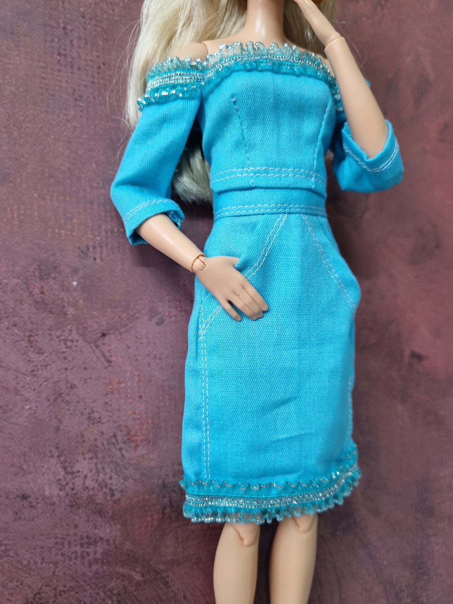 Blue suit for Barbie doll