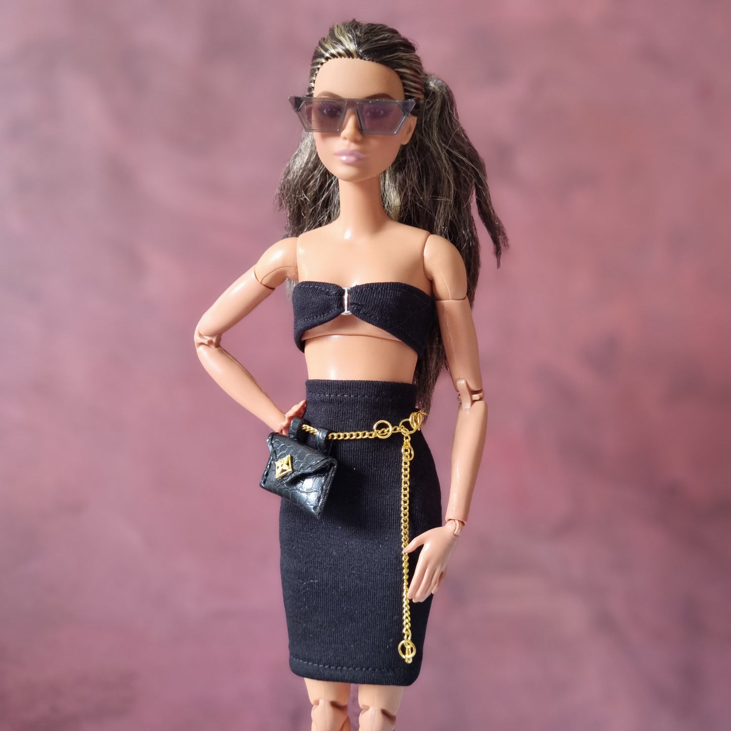 Pink , Black and Orange Suit for Barbie doll