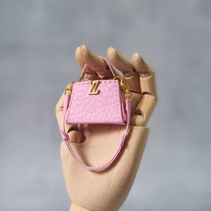 Pink handbag For Barbie,  Blythe , 1/6 Bjd doll with logo