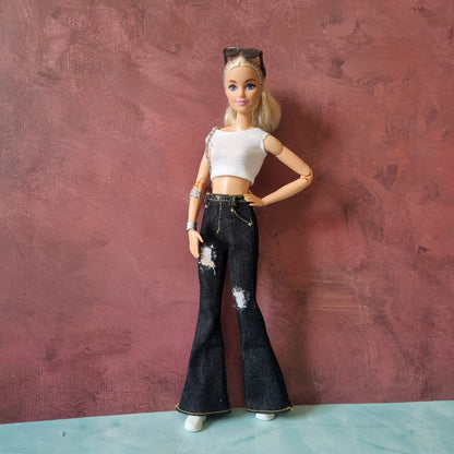 Crop top and  jeans for Barbie