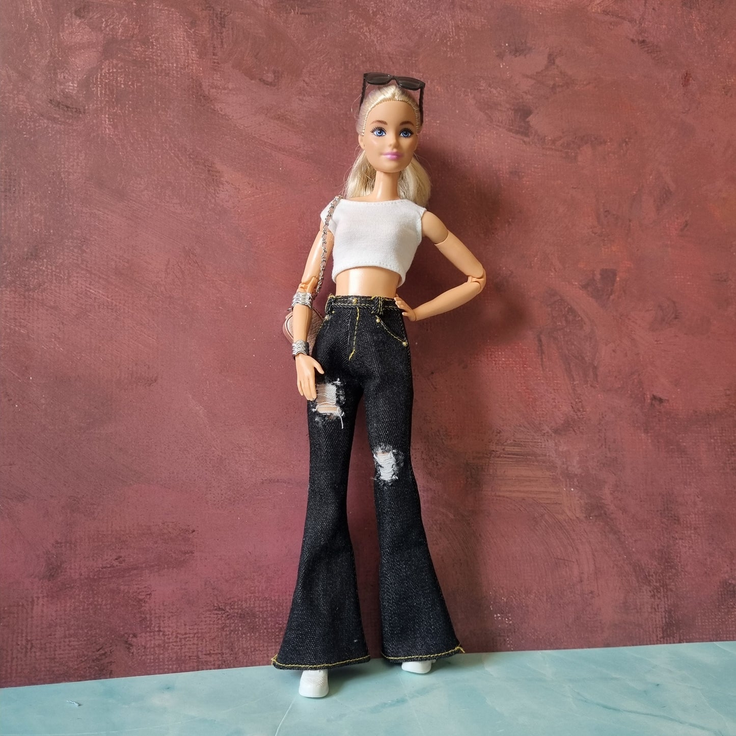 Crop top and  jeans for Barbie