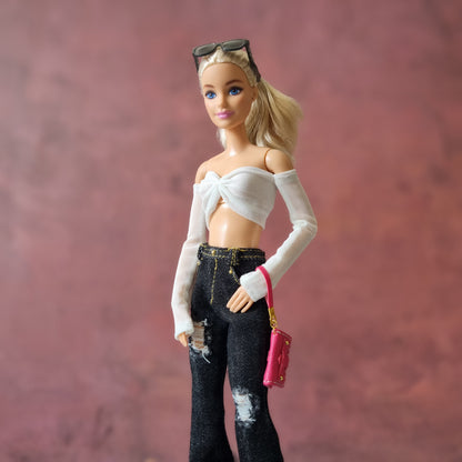 Crop top and  jeans for Barbie