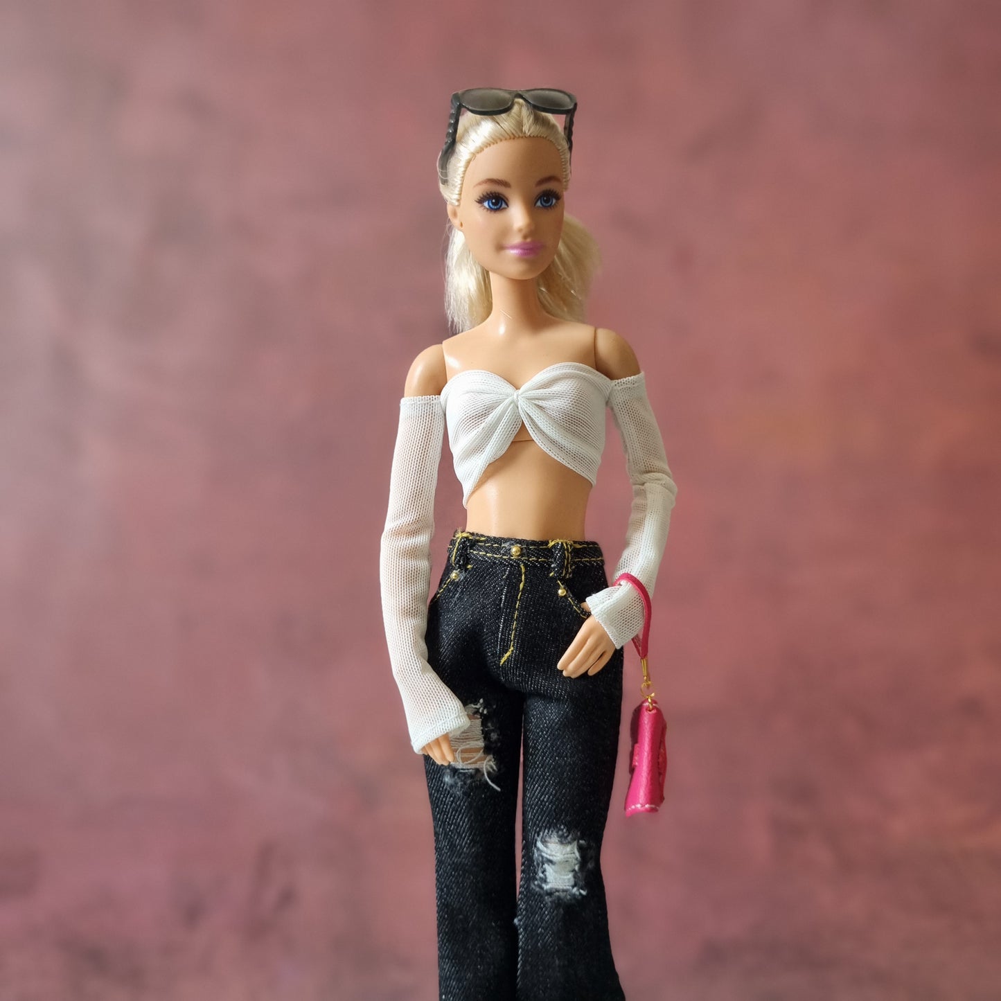 Crop top and  jeans for Barbie