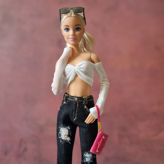 Crop top and  jeans for Barbie