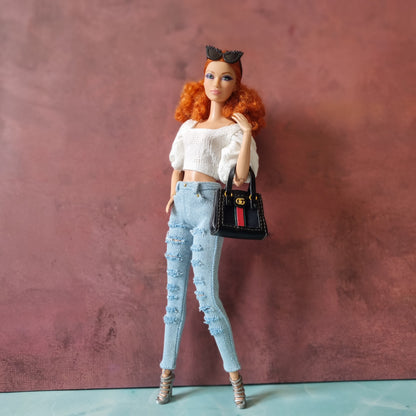 Crop top and  jeans for Barbie