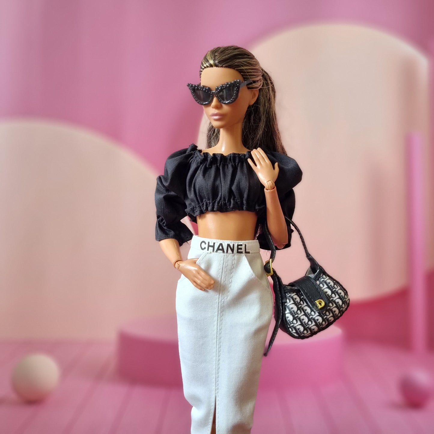 Off shoulder top and Jeans for Barbie Doll