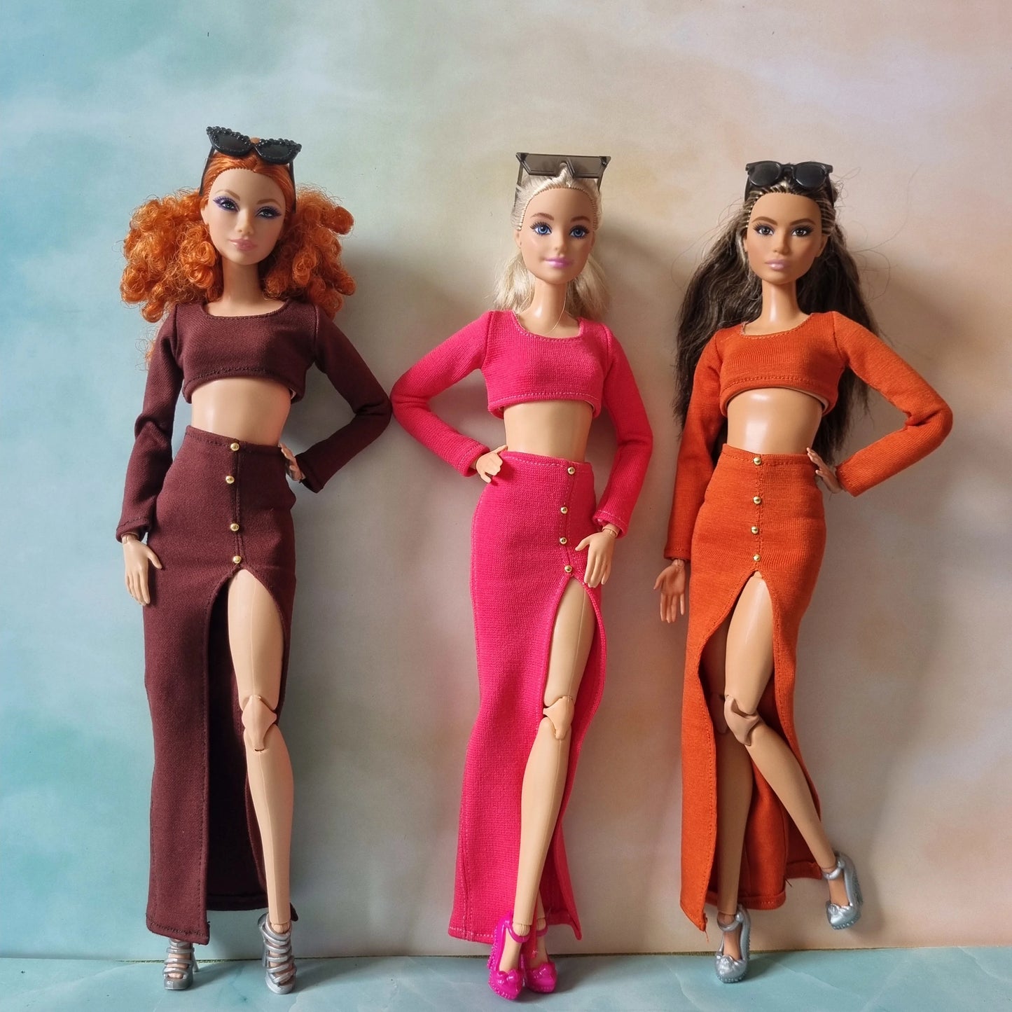 Crop Top and skirt set for Barbie doll , 1:6 scale doll