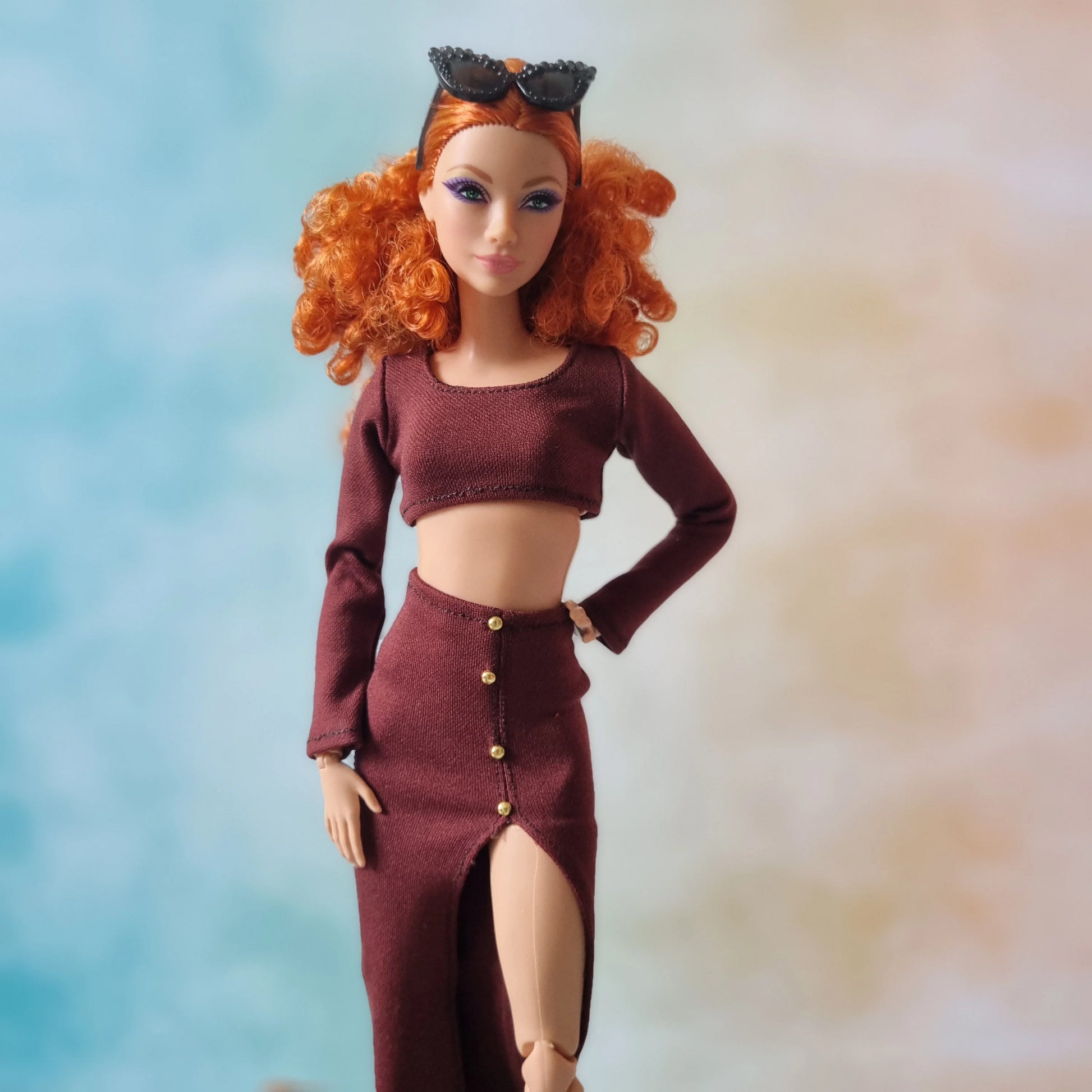 barbie wear crop top and skirt set