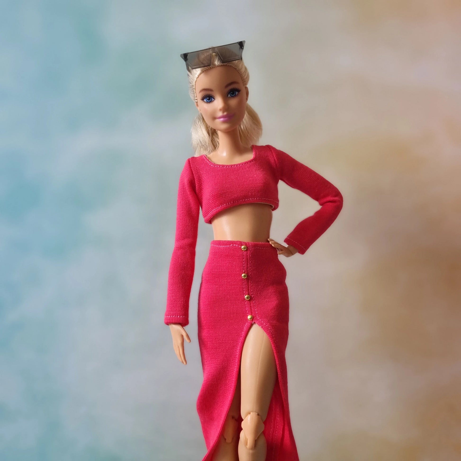 barbie wear crop top and skirt set