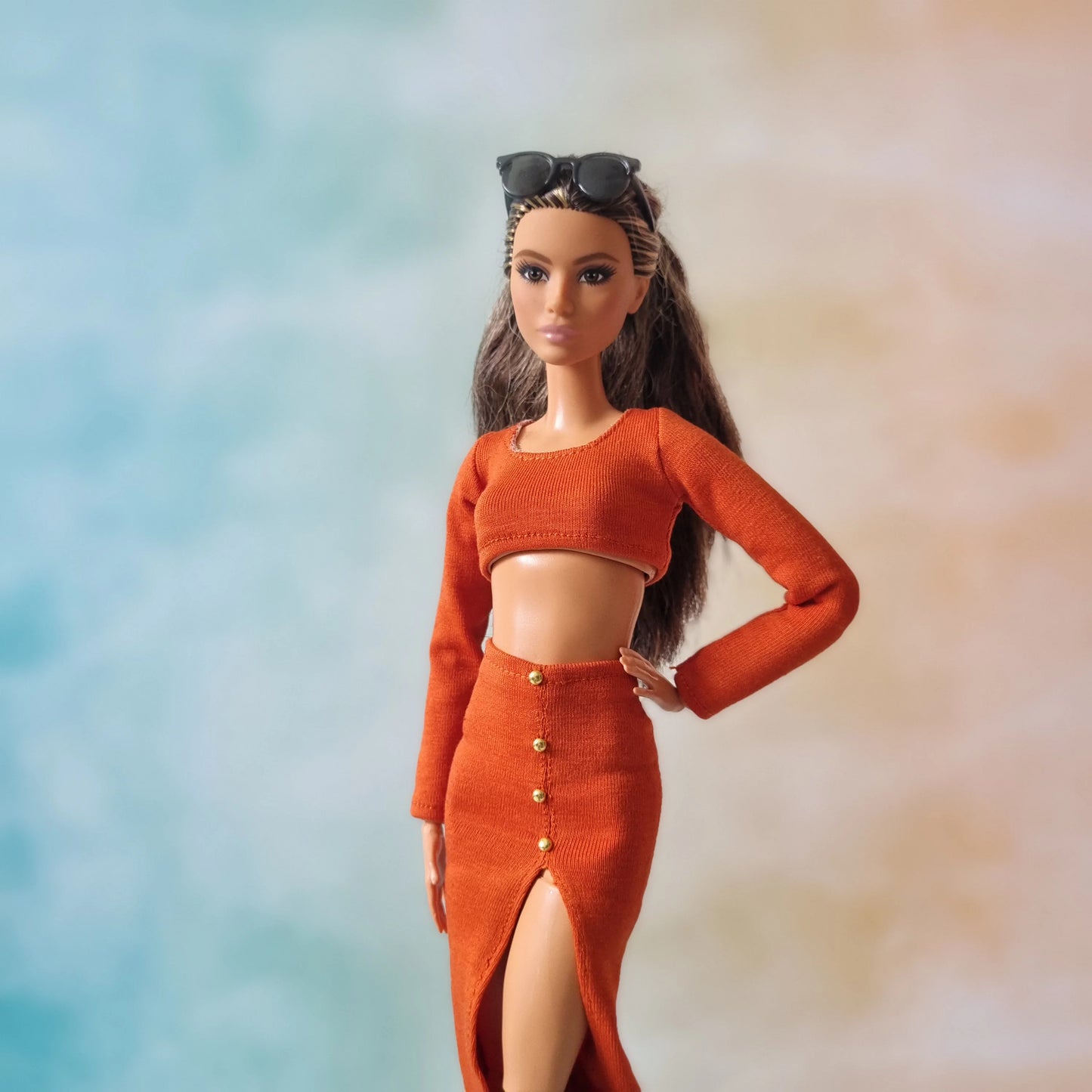 barbie wear crop top and skirt set