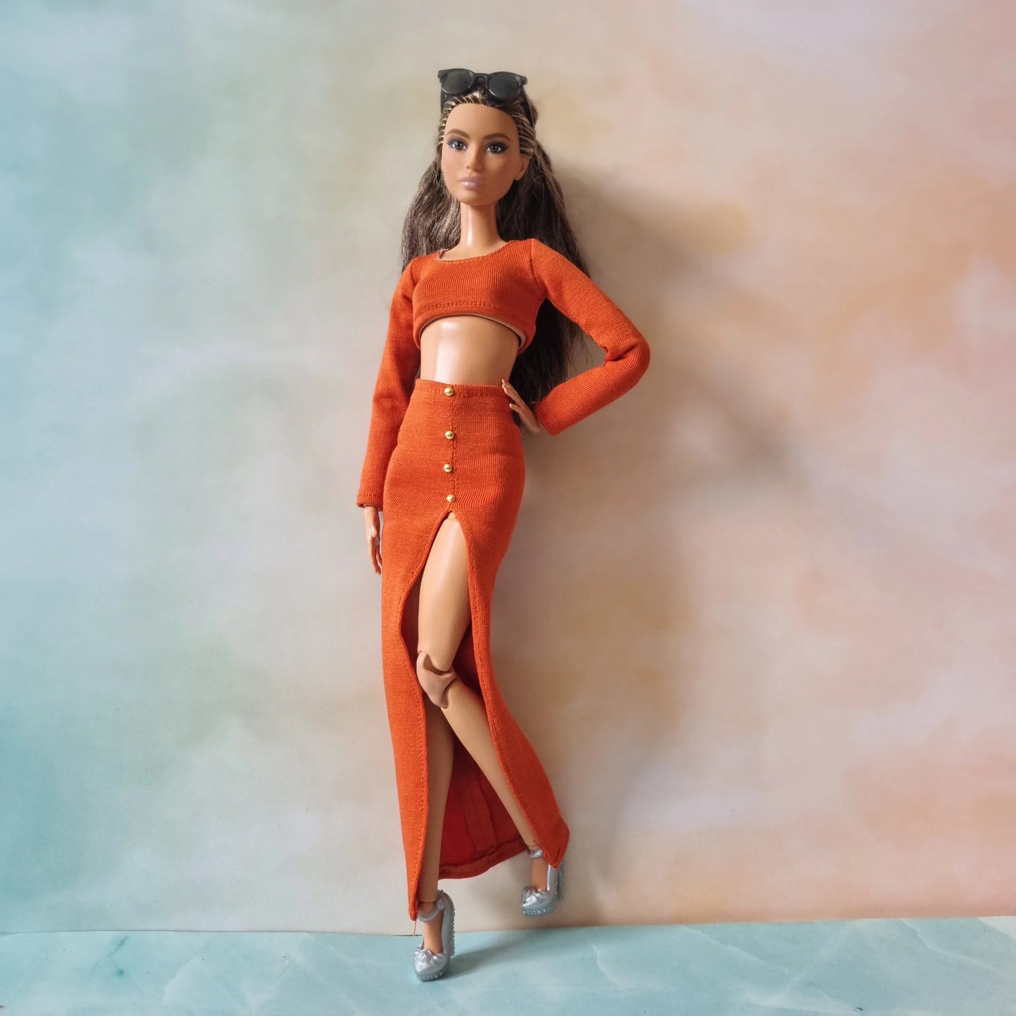 barbie wear crop top and skirt set