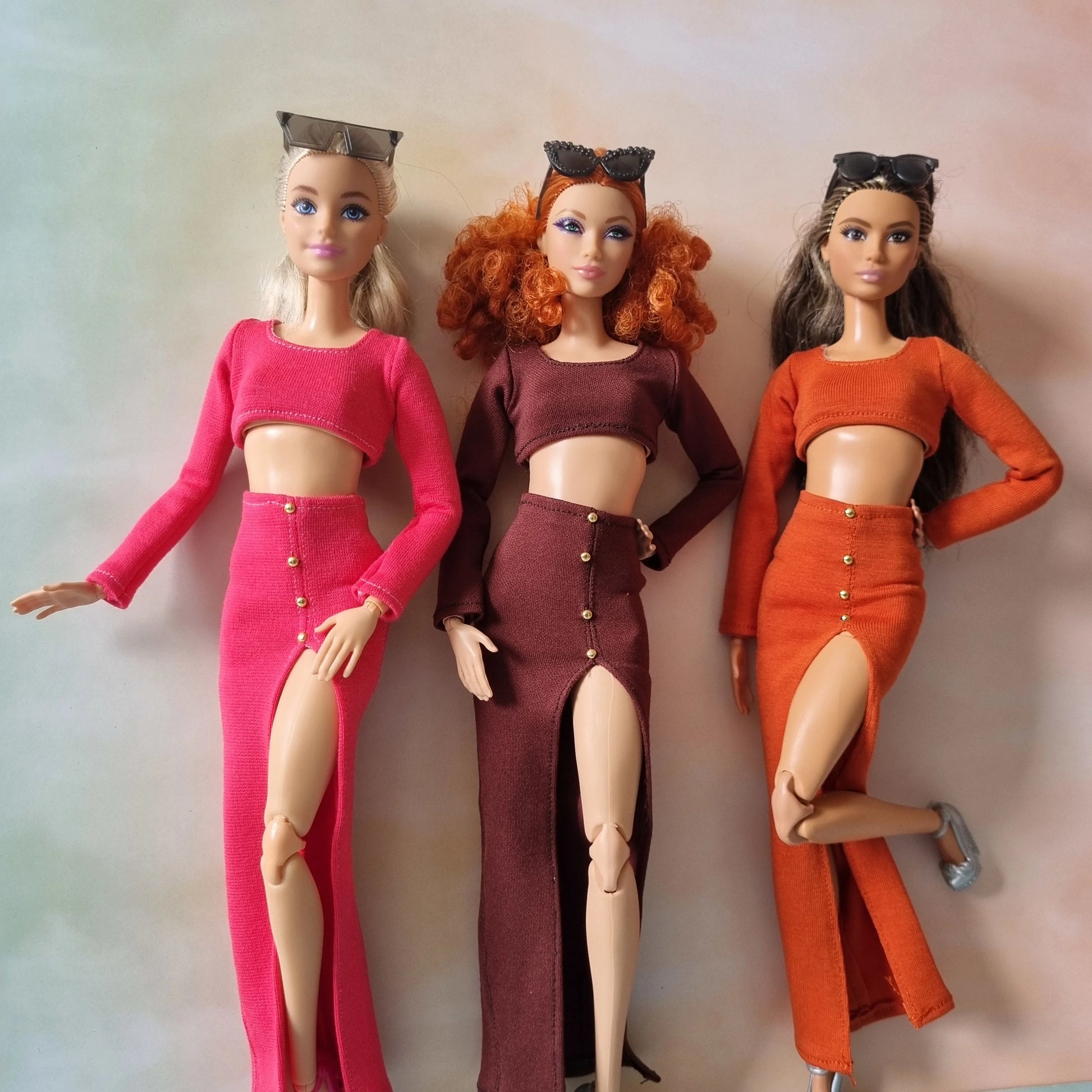 Crop Top and skirt set for Barbie doll , 1:6 scale doll