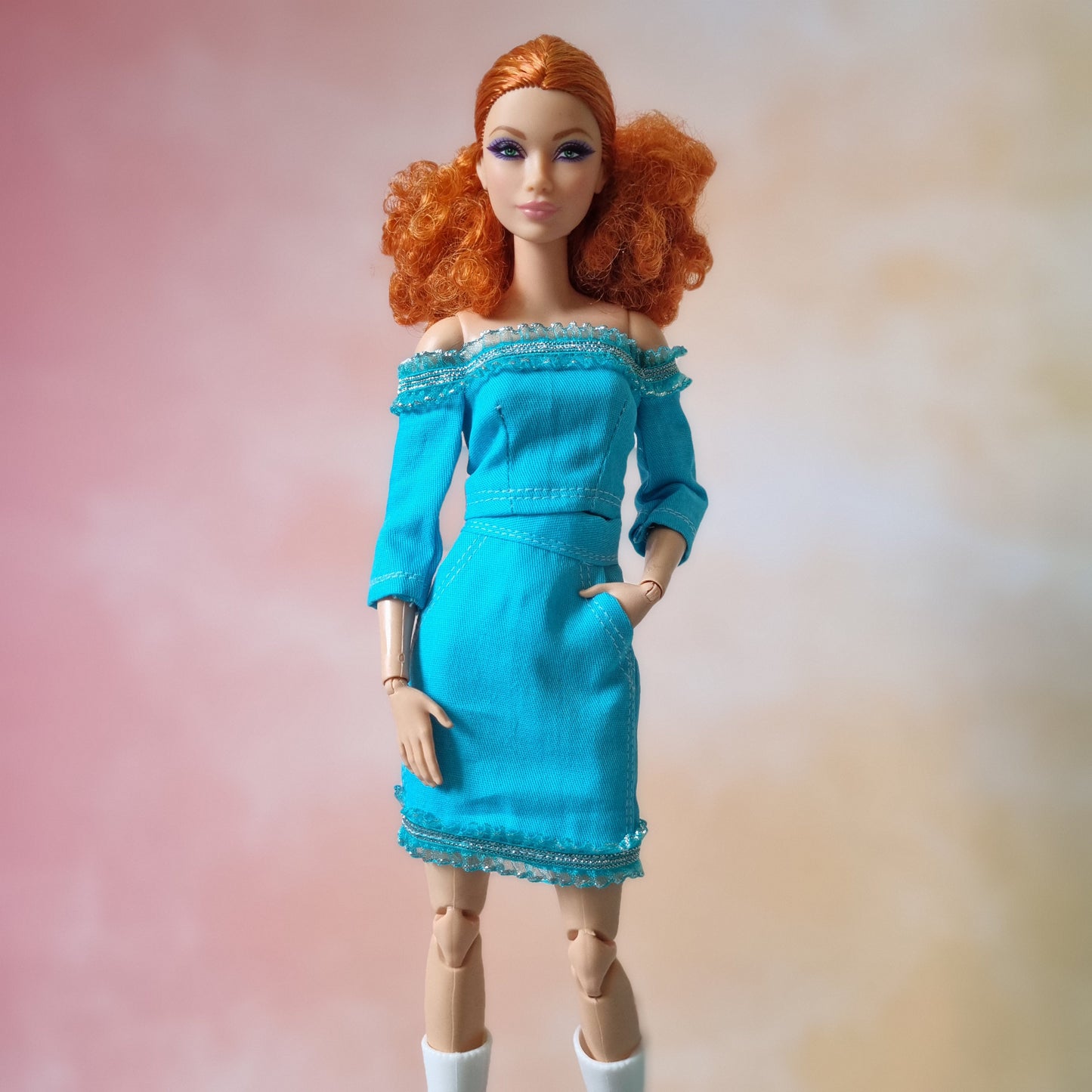 Blue clothes for Barbie doll