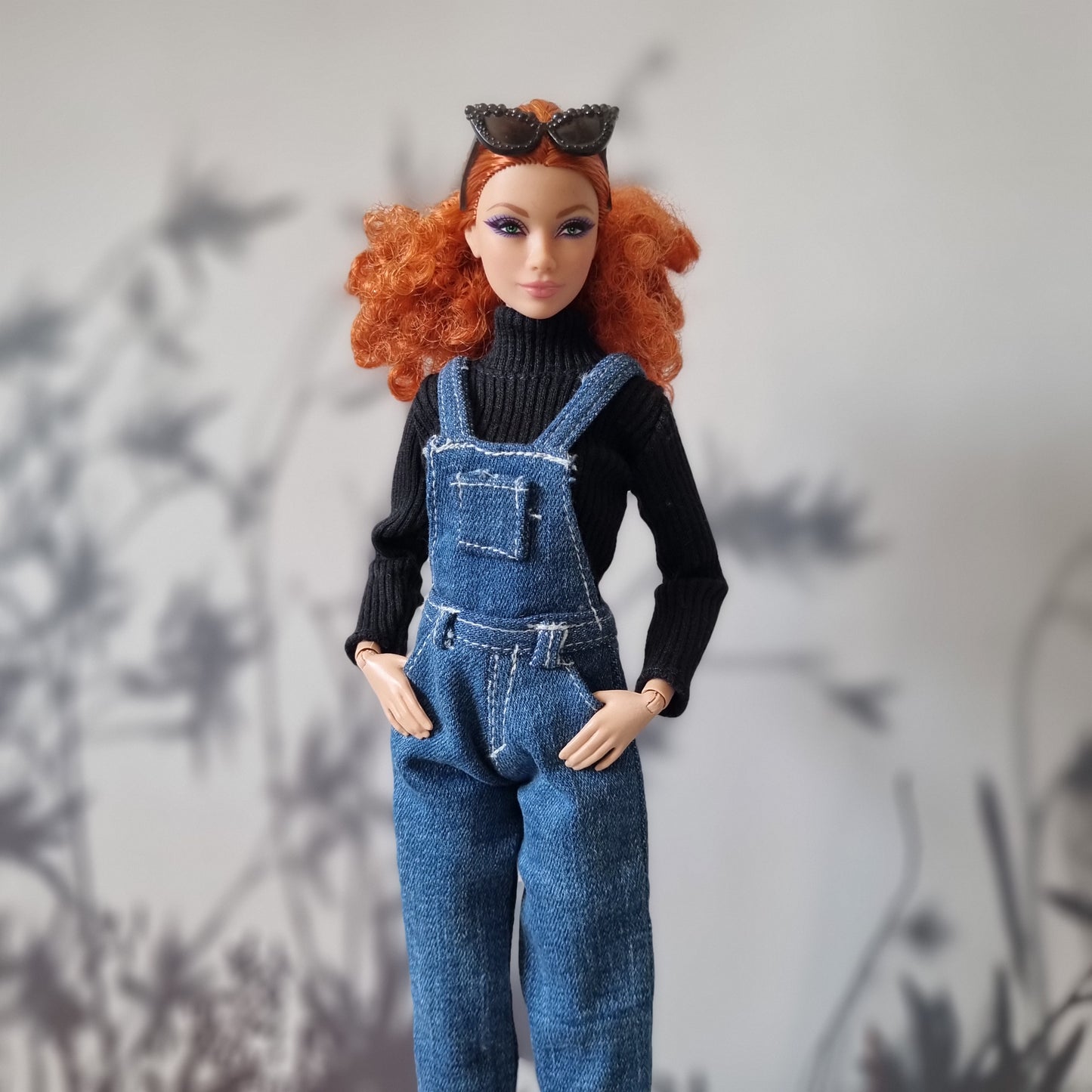 Doll denim overalls, jumpsuit for 11.5 inch dolls clothes