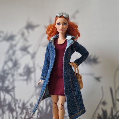 Jacket and dress for barbie , 11.5" doll , 1/6 doll