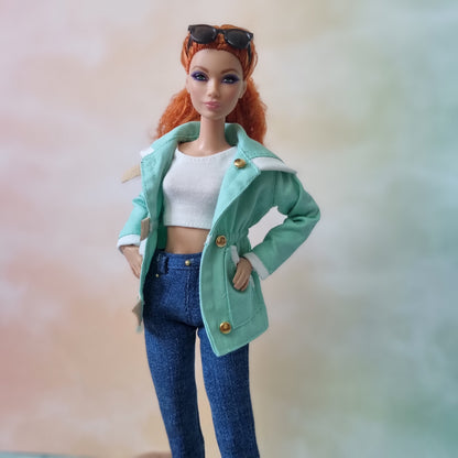 Jacket and Jean for Barbie , 11.5" doll , 1/6 doll