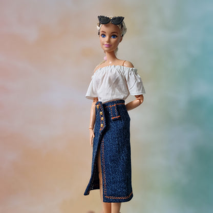 Jean Skirt for Barbie doll