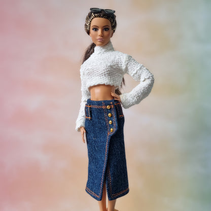 Jean Skirt for Barbie doll