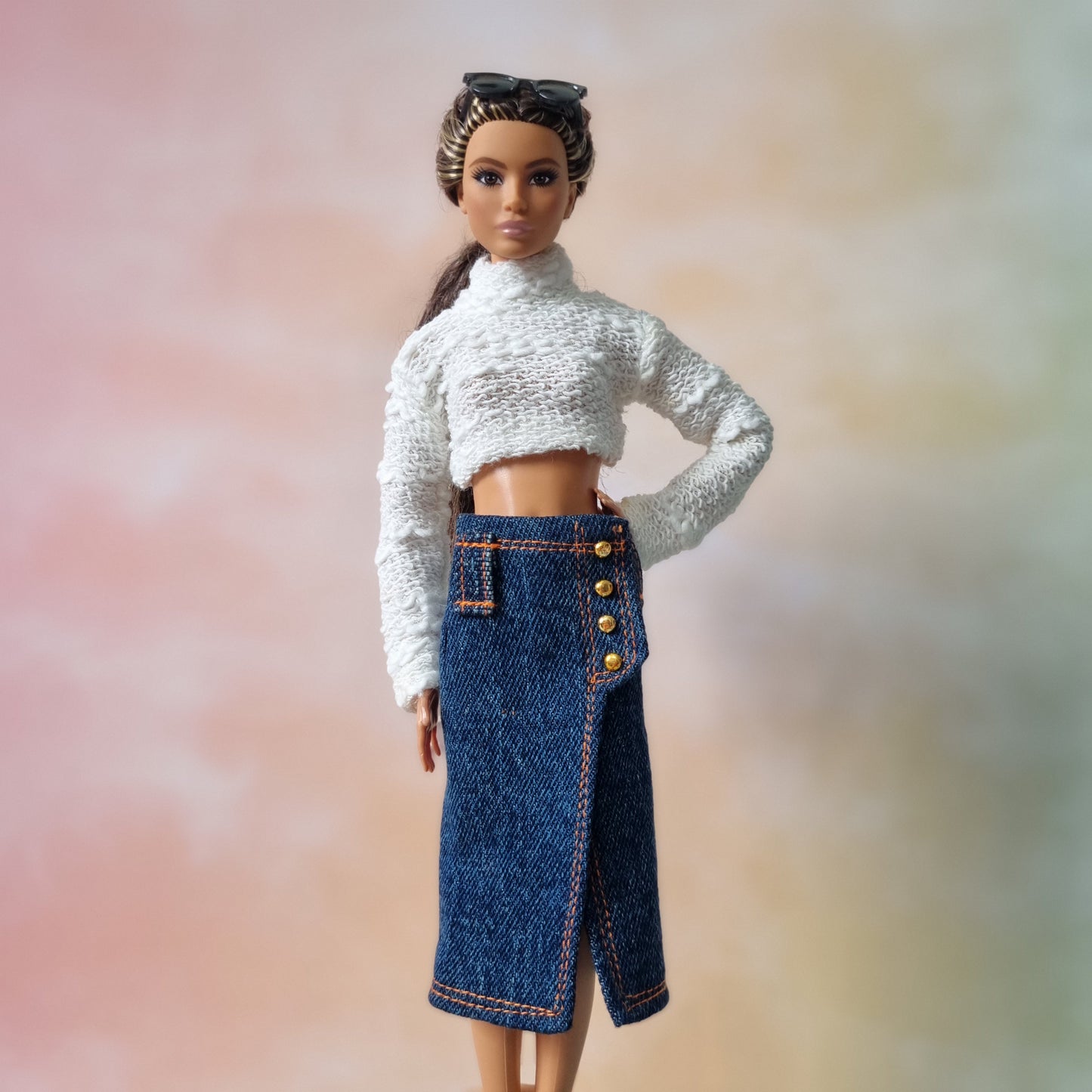 Jean Skirt for Barbie doll