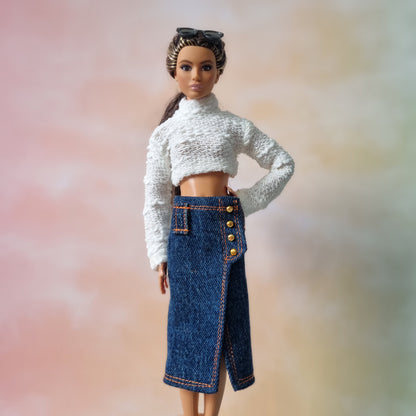 Jean Skirt for Barbie doll